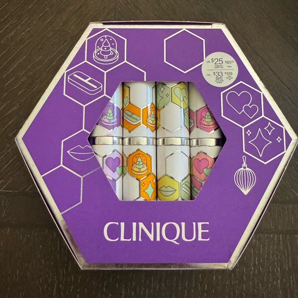 Clinique Pop Treats Lipstick + Primer Set New in Box Authentic $85 value